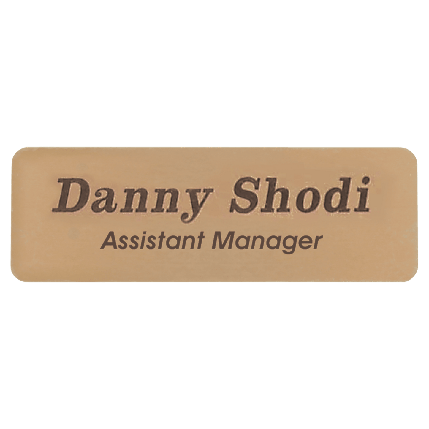 3" x 1" Gold Brass Name Badge Plate