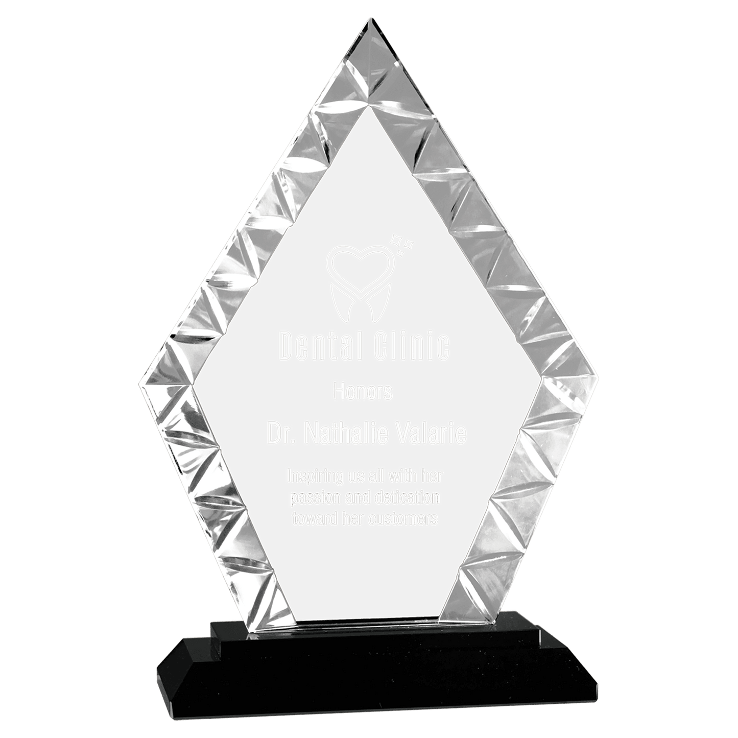 7 1/2" Diamond Accent Glass on Black Base