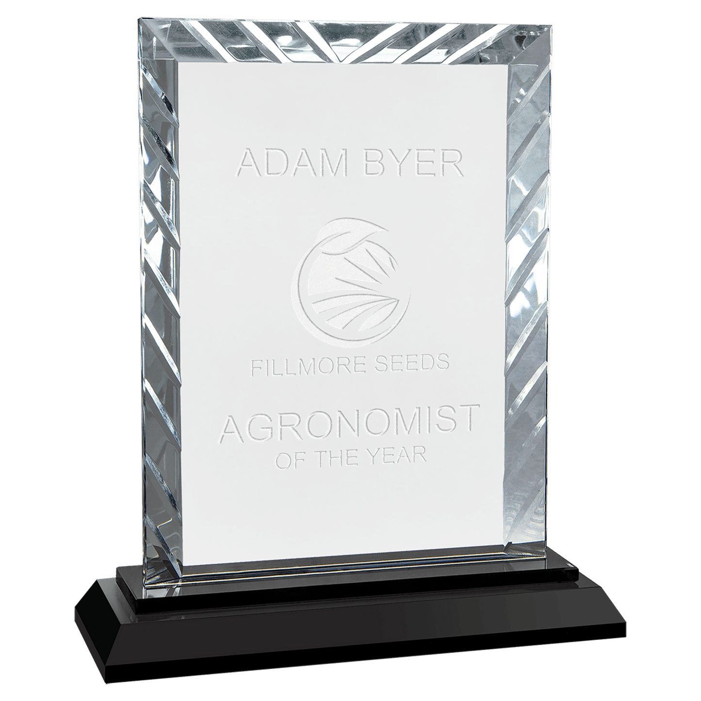 7" Rectangle Accent Glass on Black Base