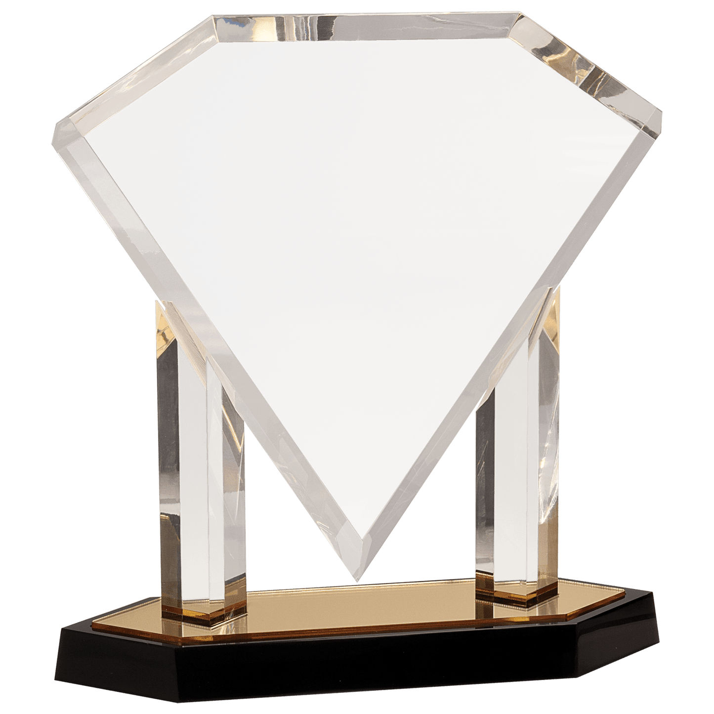 Gold 11 3/4" Floating Diamond Acrylic