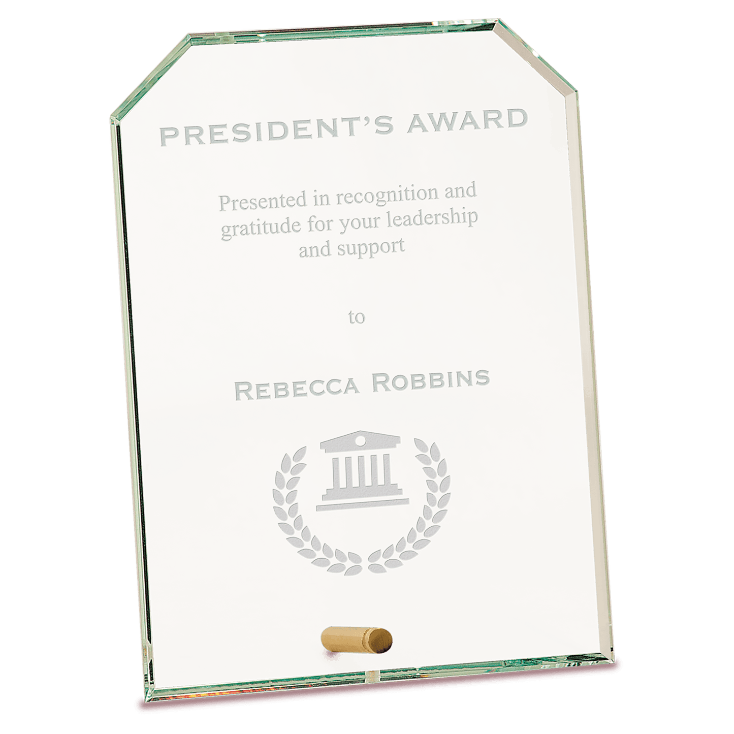 6" x 8" Clear Clipped Corners Rectangle CrystalEdge Glass