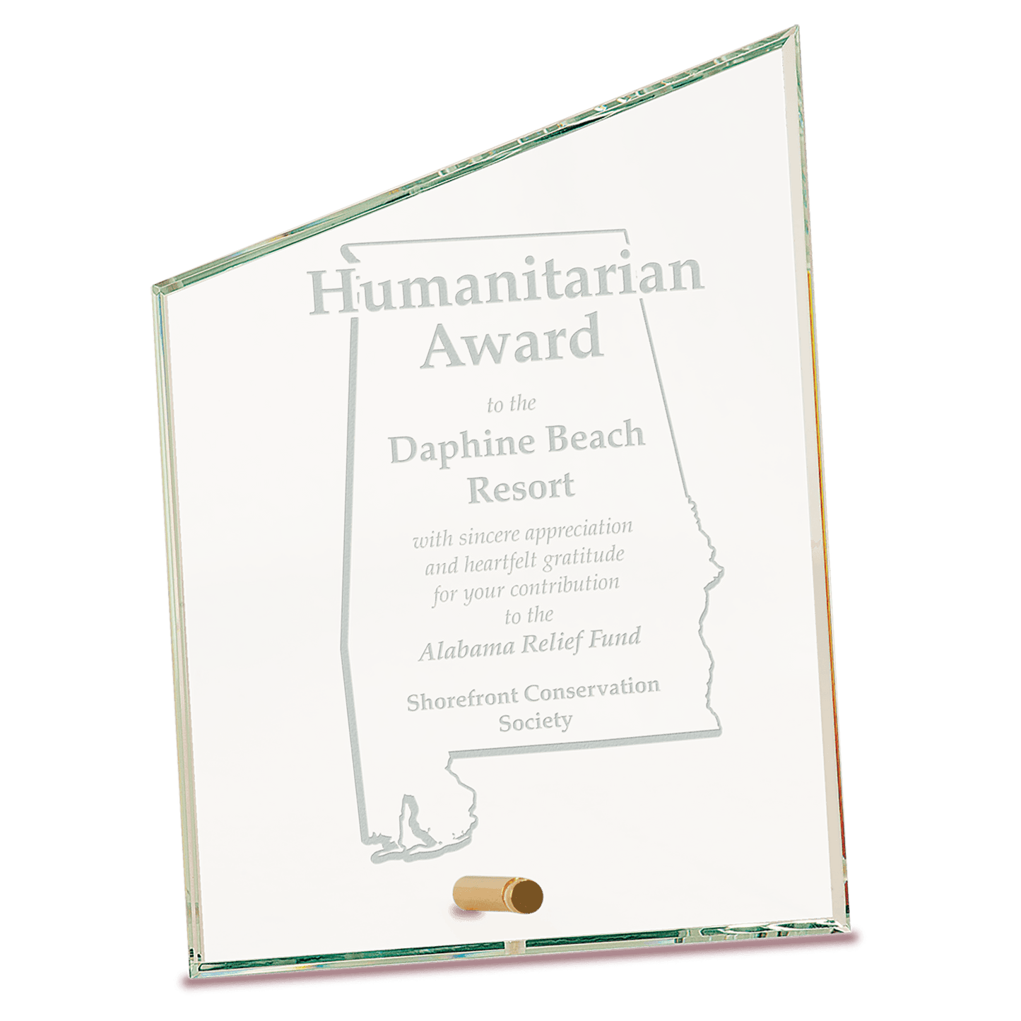 6" x 8" Clear Slant Rectangle CrystalEdge Glass