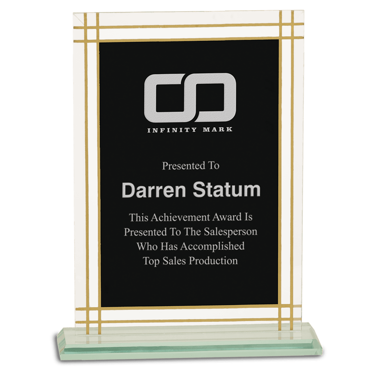 8 1/2" Contemporary Glass Full Border Award
