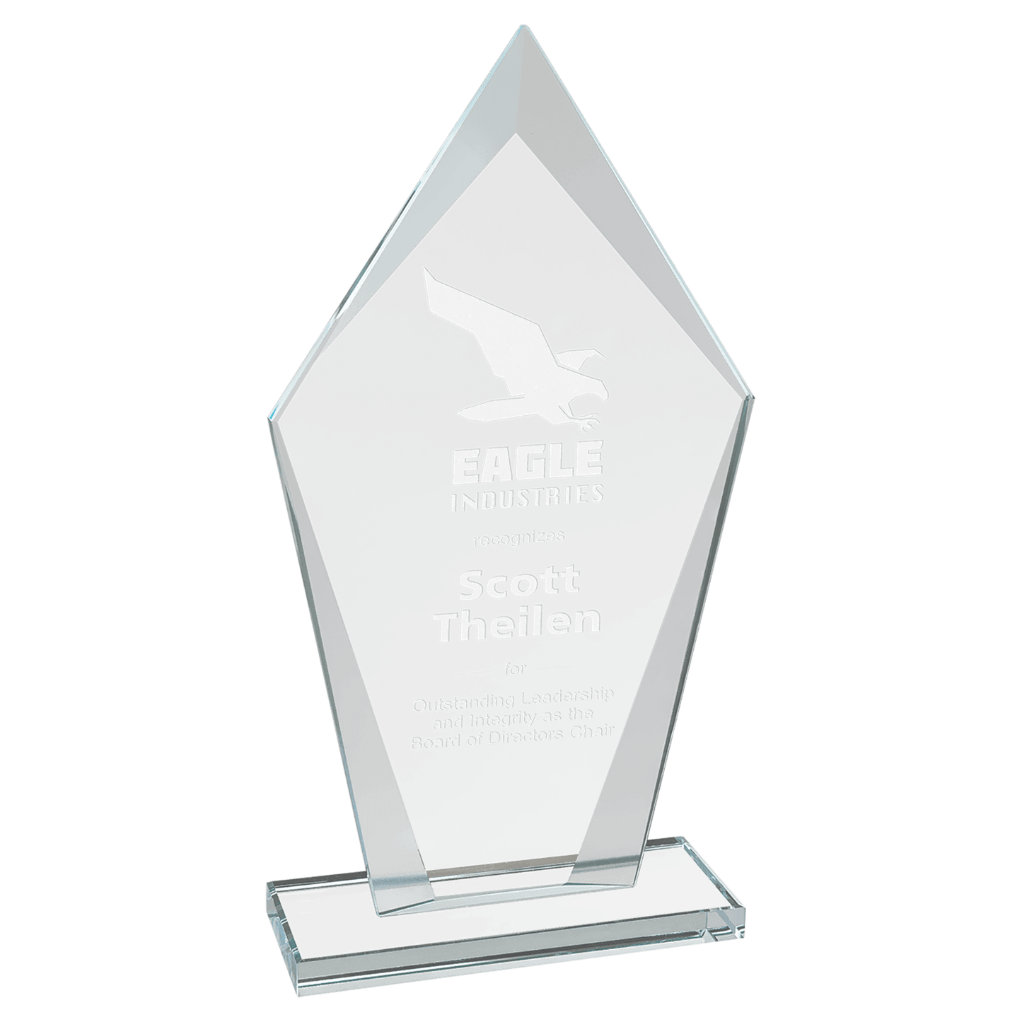 8 1/2" Diamond Clear Glass Award