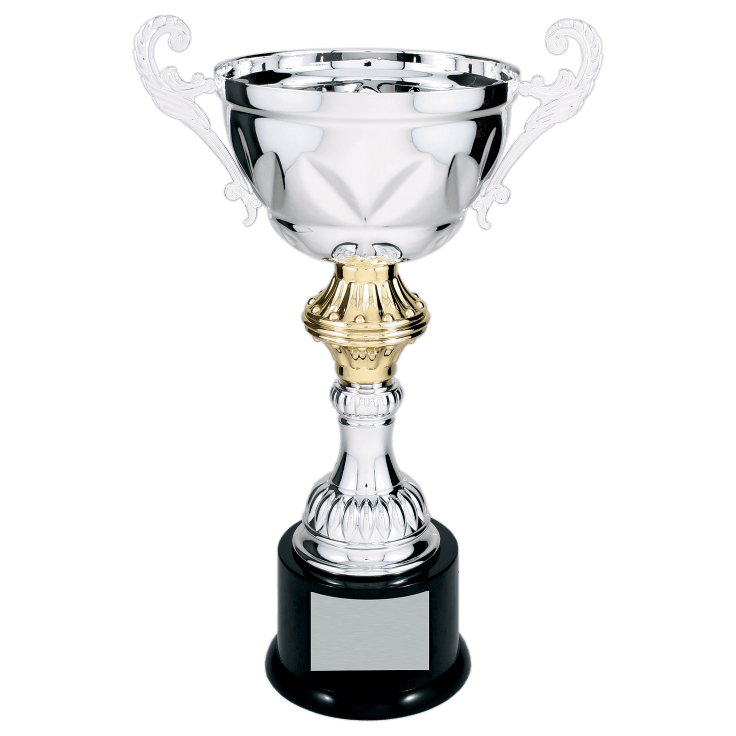 Silver 13" Completed Metal Cup Trophy on Plastic Base