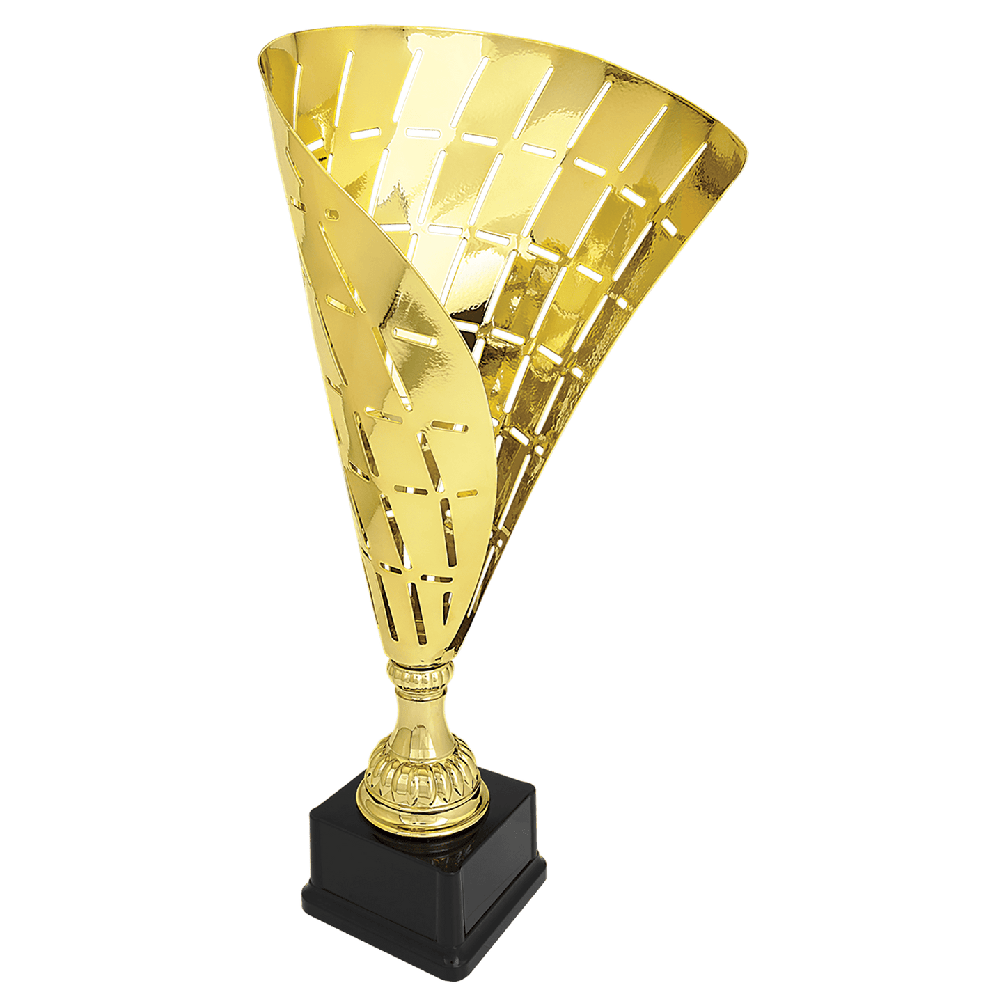 Gold 18" Metal Flag Cup on Plastic Base