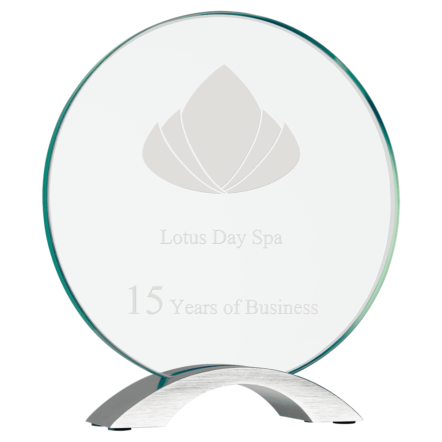 8 1/2" Round Cosmic Glass with Silver Base