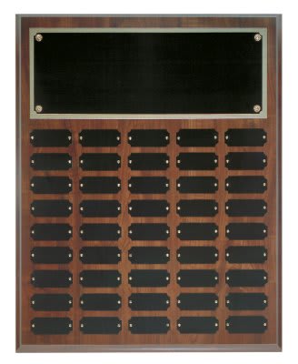16" x 20" Cherry Finish Completed Perpetual Plaque with 45 Plates