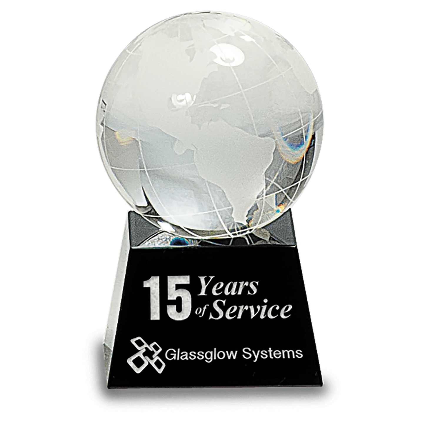 3" Crystal Globe on Black Base