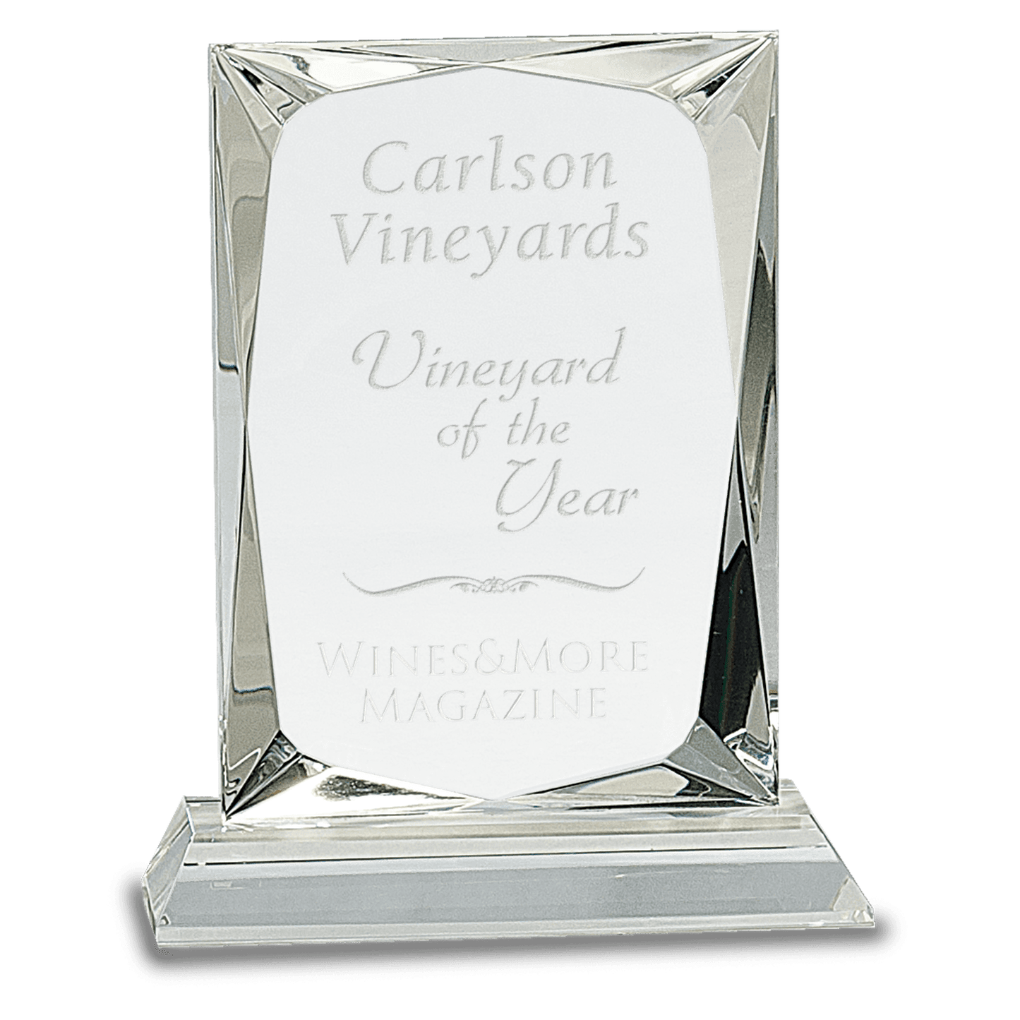 6 1/4" Crystal Rectangle on Clear Base