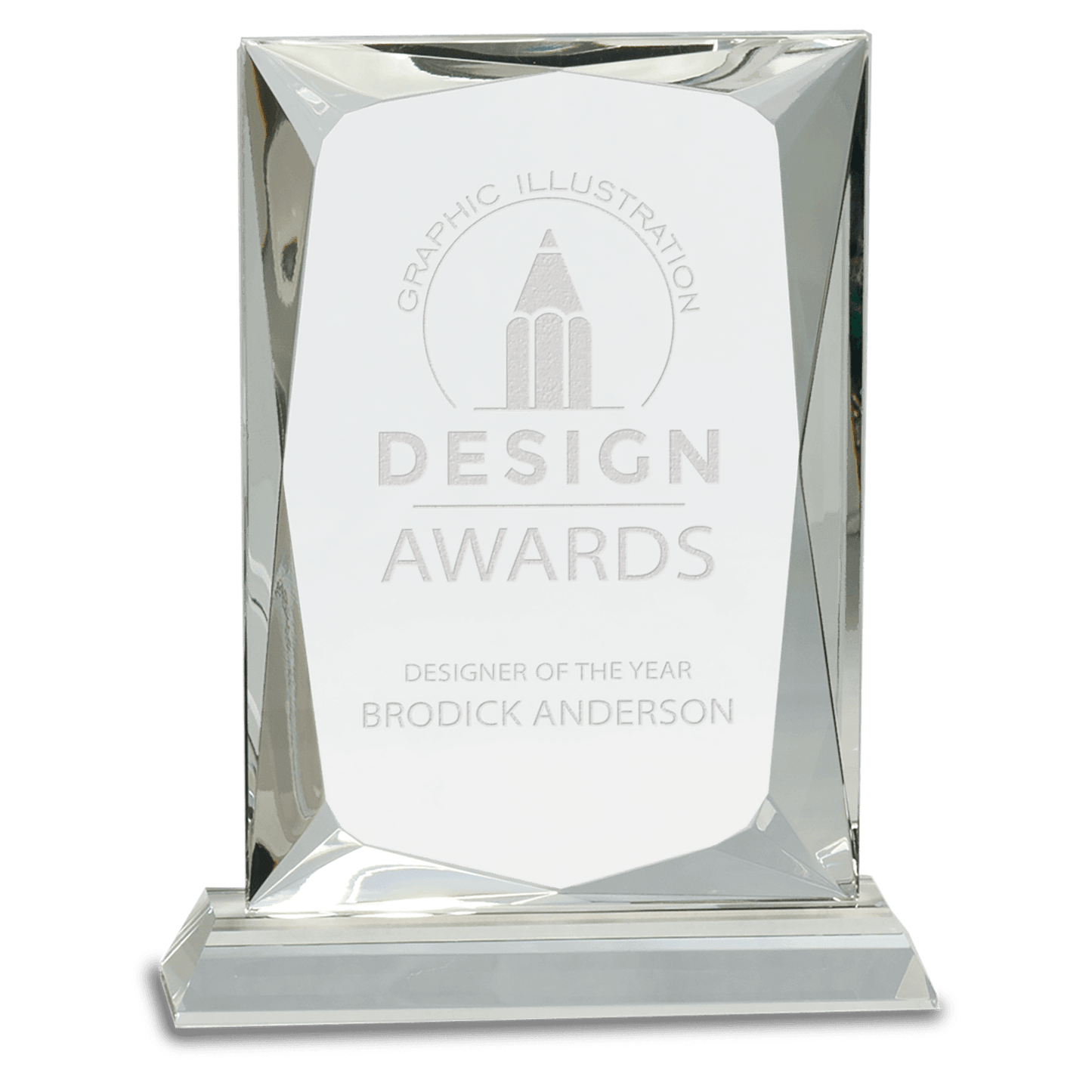 8" Crystal Rectangle on Clear Base