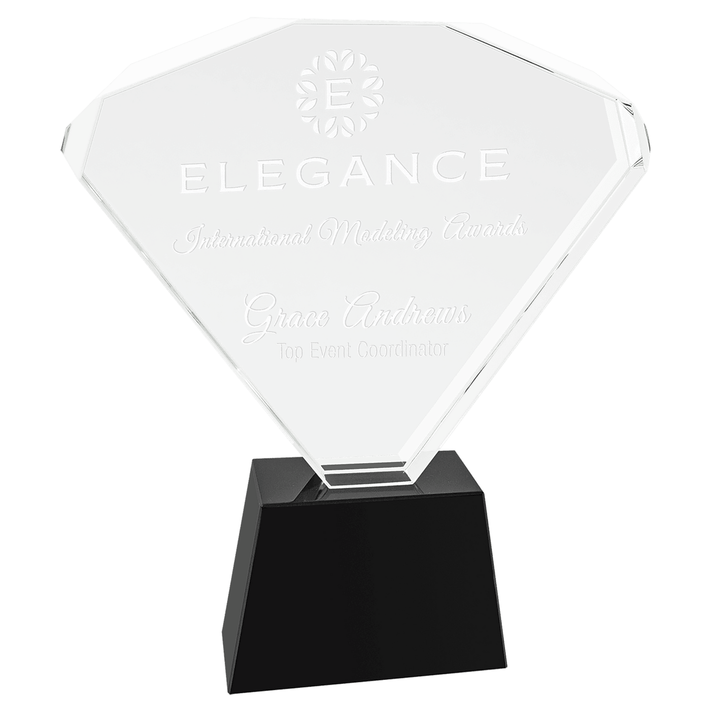 8" Crystal Fan with Black Base