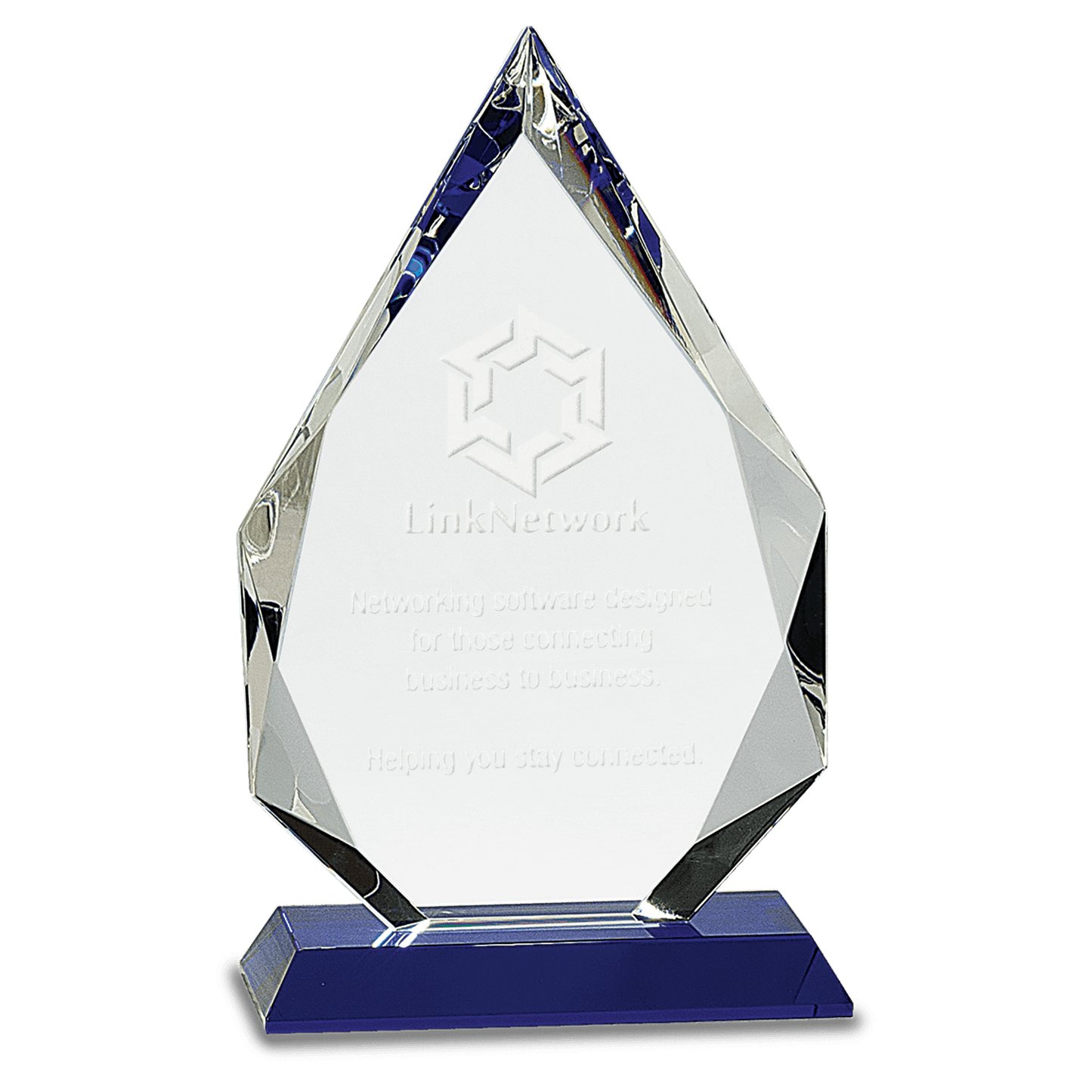 Blue 9" Diamond Crystal on Pedestal Base