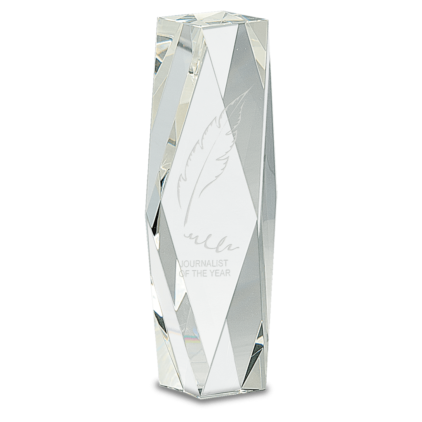 8" Clear Crystal Facet Tower