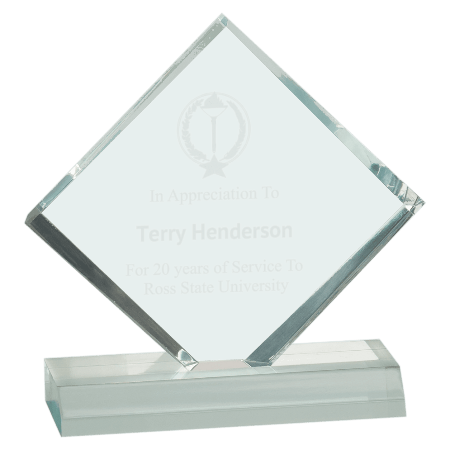 Jade 5" x 5" Diamond Jewel Beveled Acrylic Blank