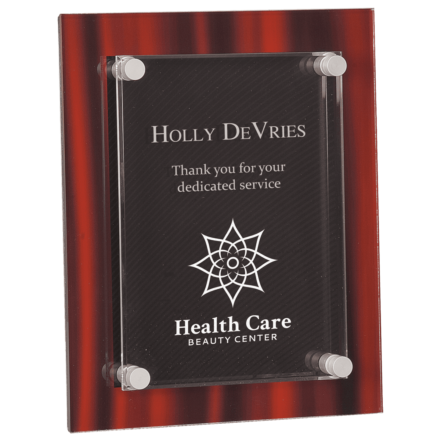 Red 8" x 10" Velvet Stand-Off Acrylic Plaque