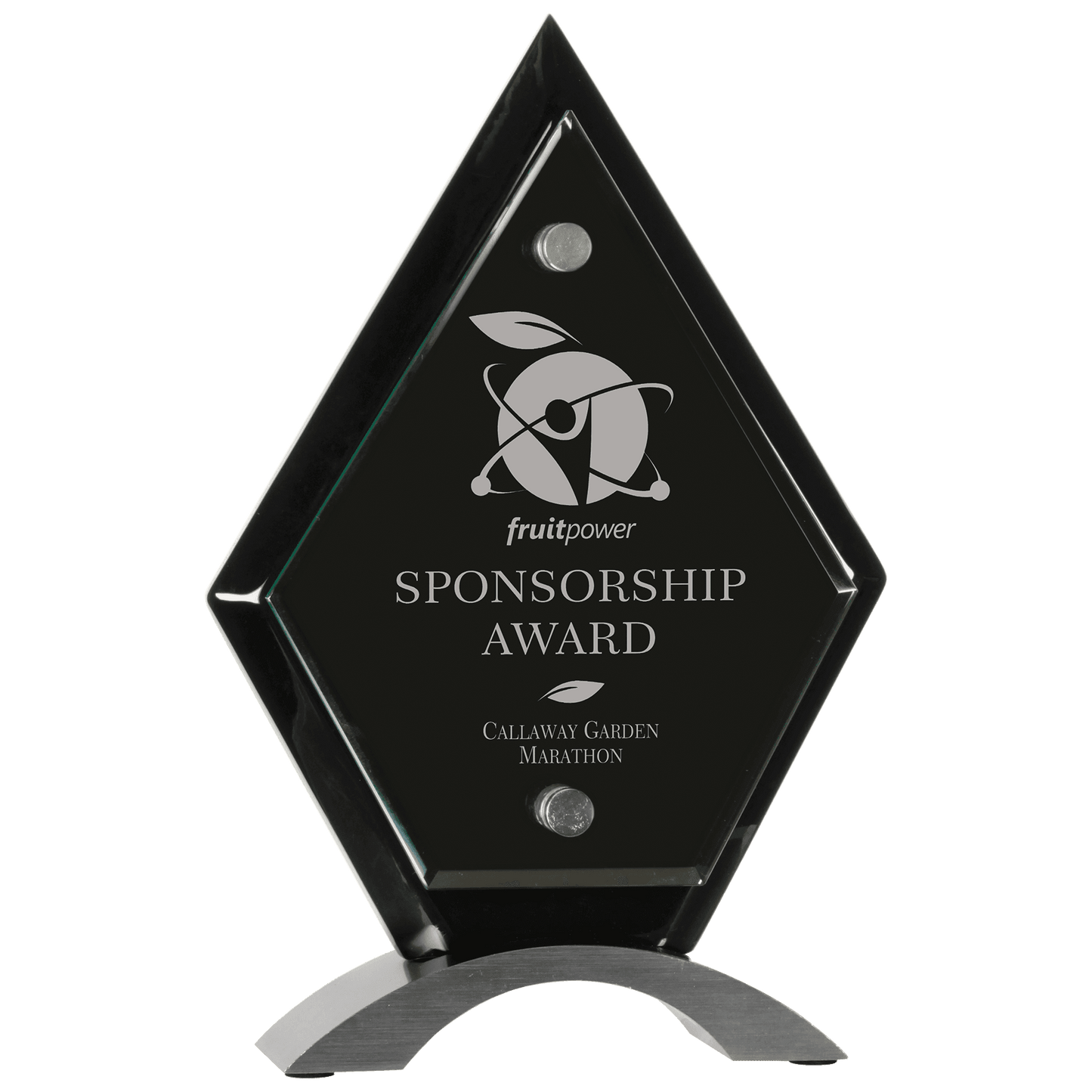 8 1/2" Diamond Black Piano Finish Floating Jade Glass Standup