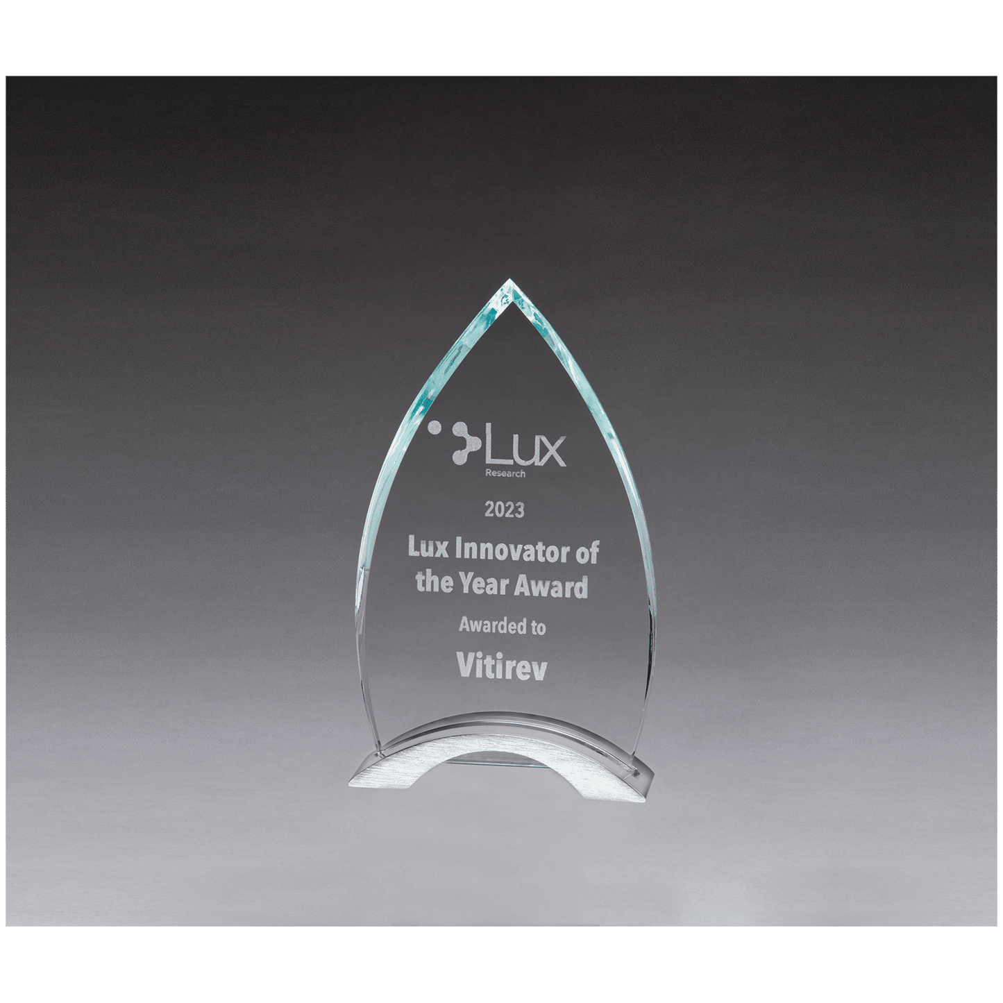 4 7/8" x 9" x 3/8" Thick Flame Series Clear Glass Top with Brushed Silver Aluminum Base