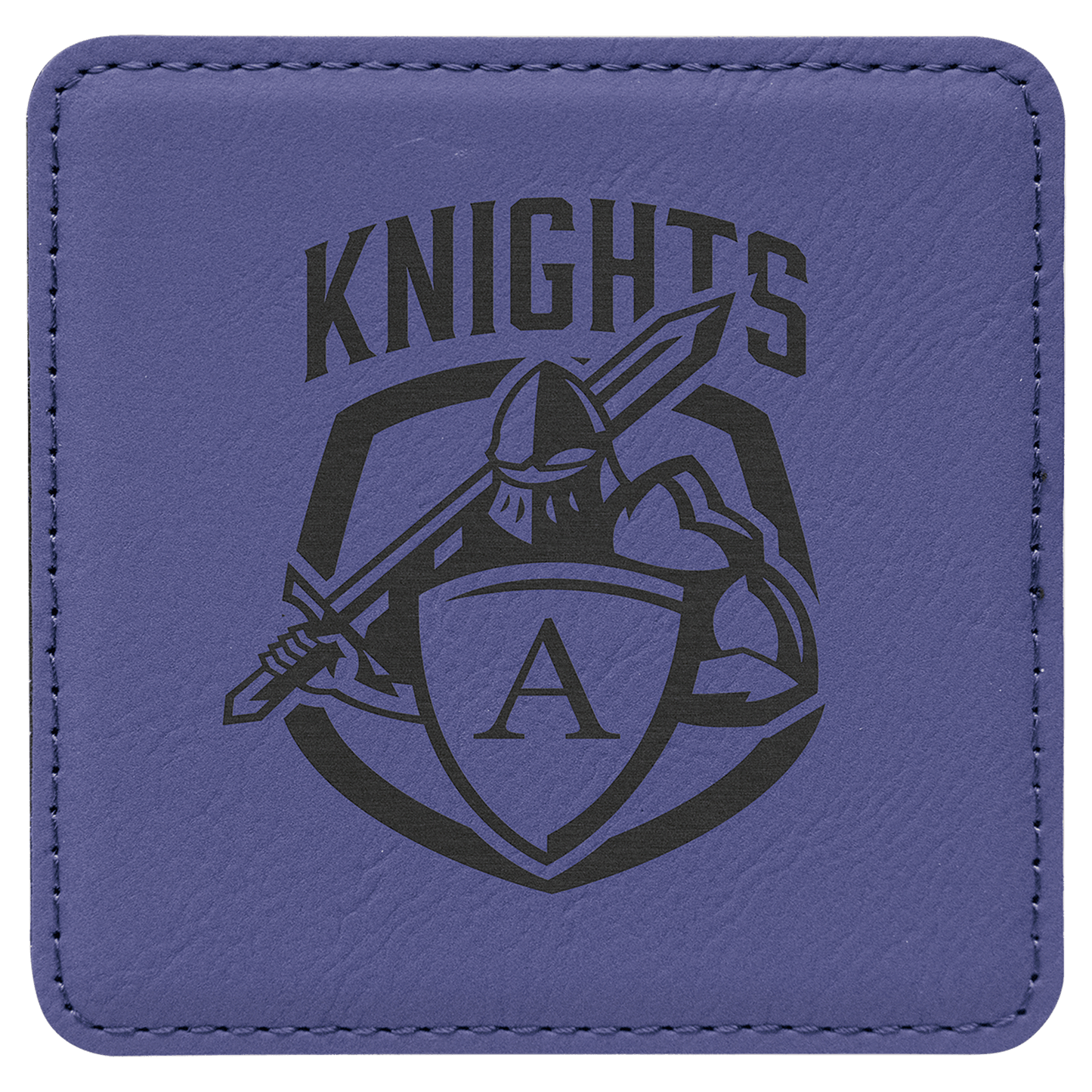 Purple 4" x 4" Square Laserable Leatherette Coaster