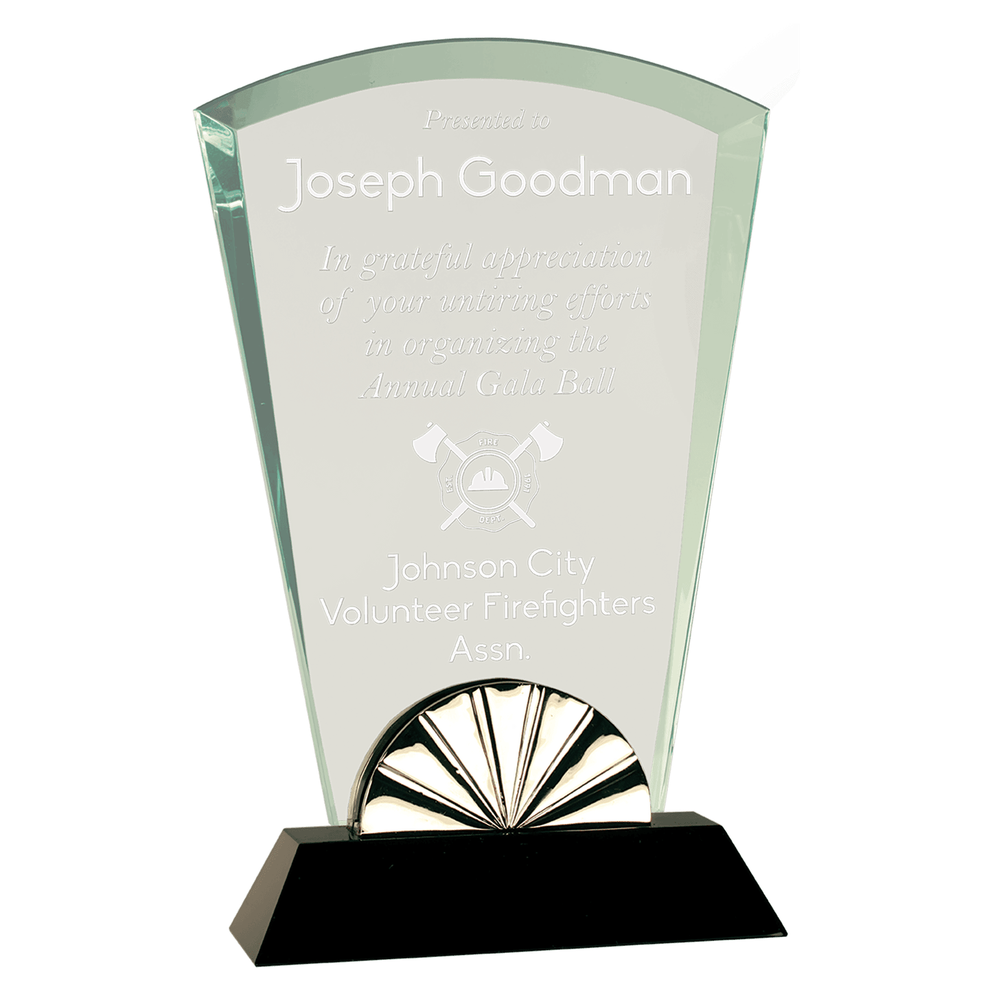 9" Fan Horizon Glass with Black Base