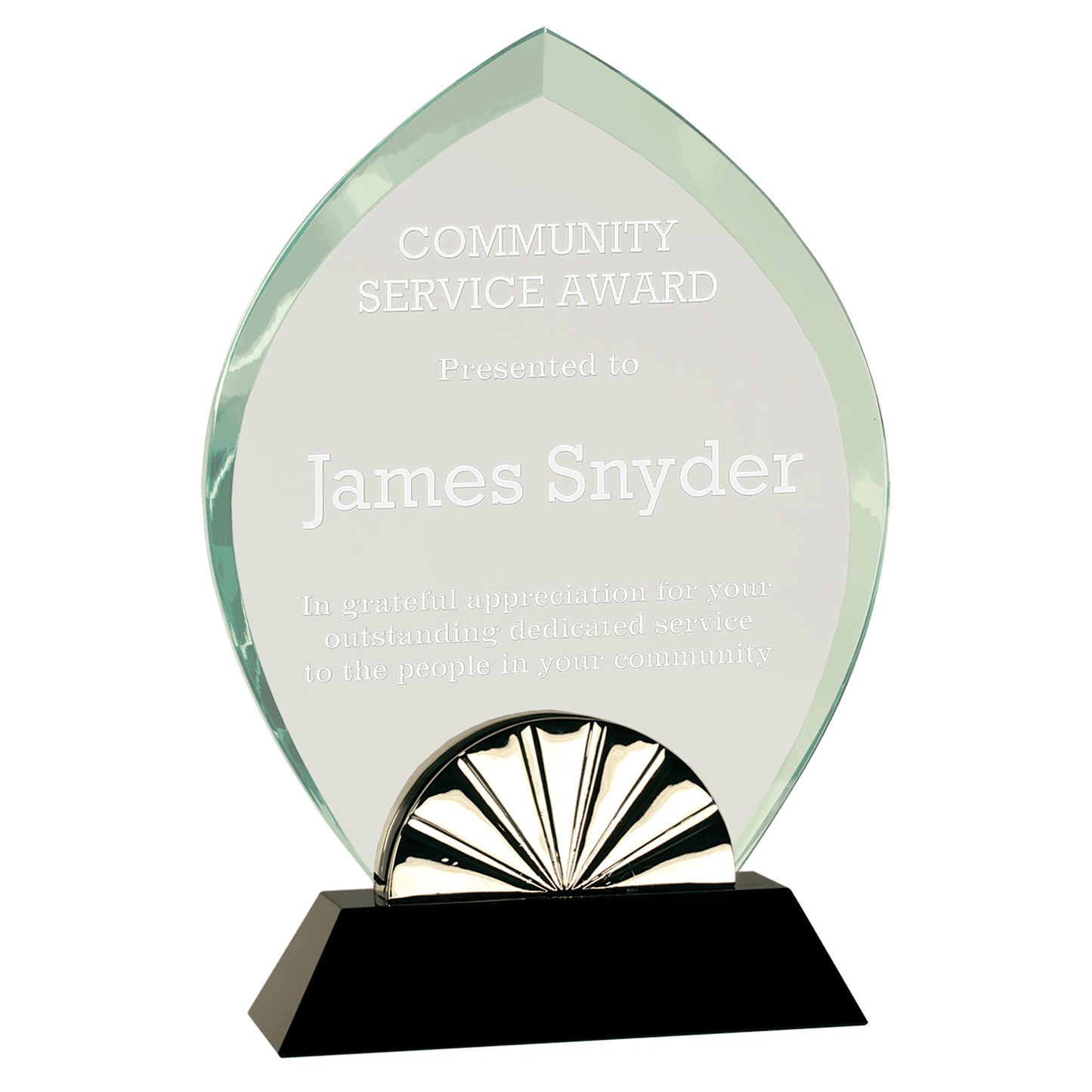 9" Oval Horizon Glass with Black Base