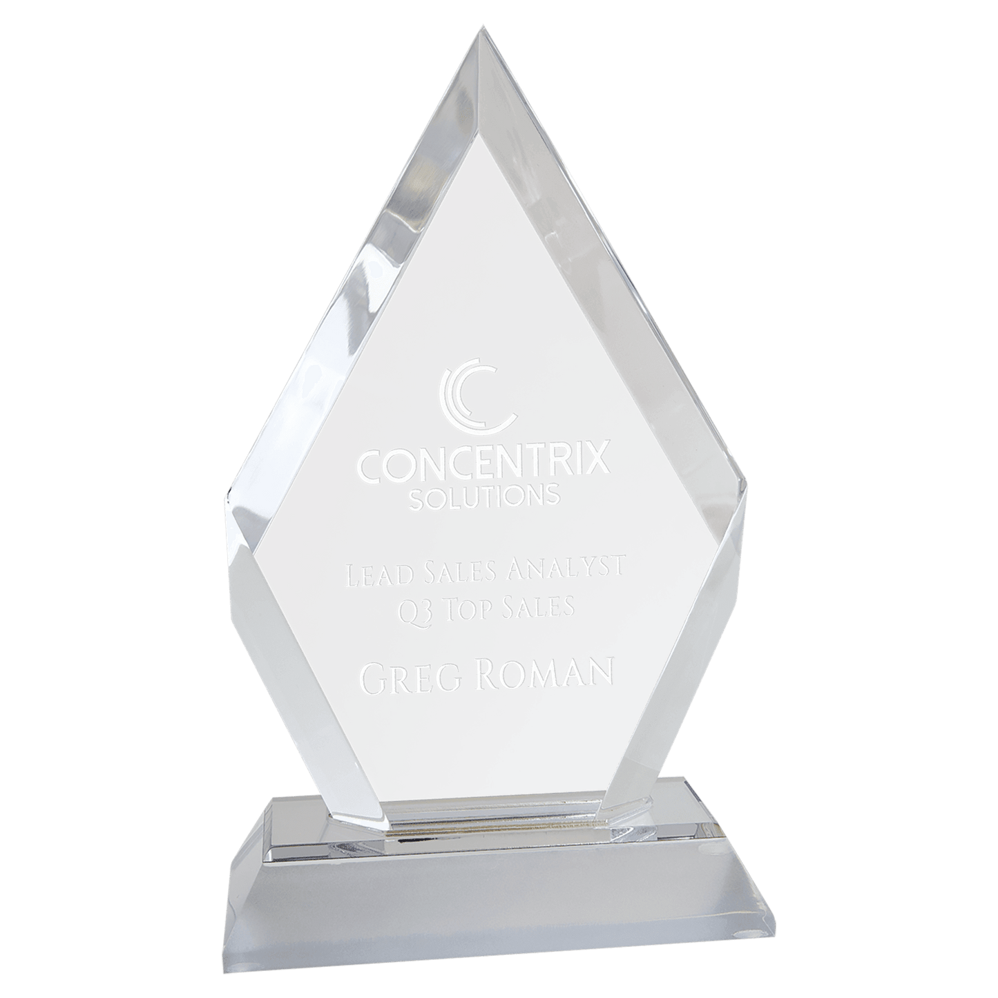 Silver 7" Frosted Base Diamond Impress Acrylic