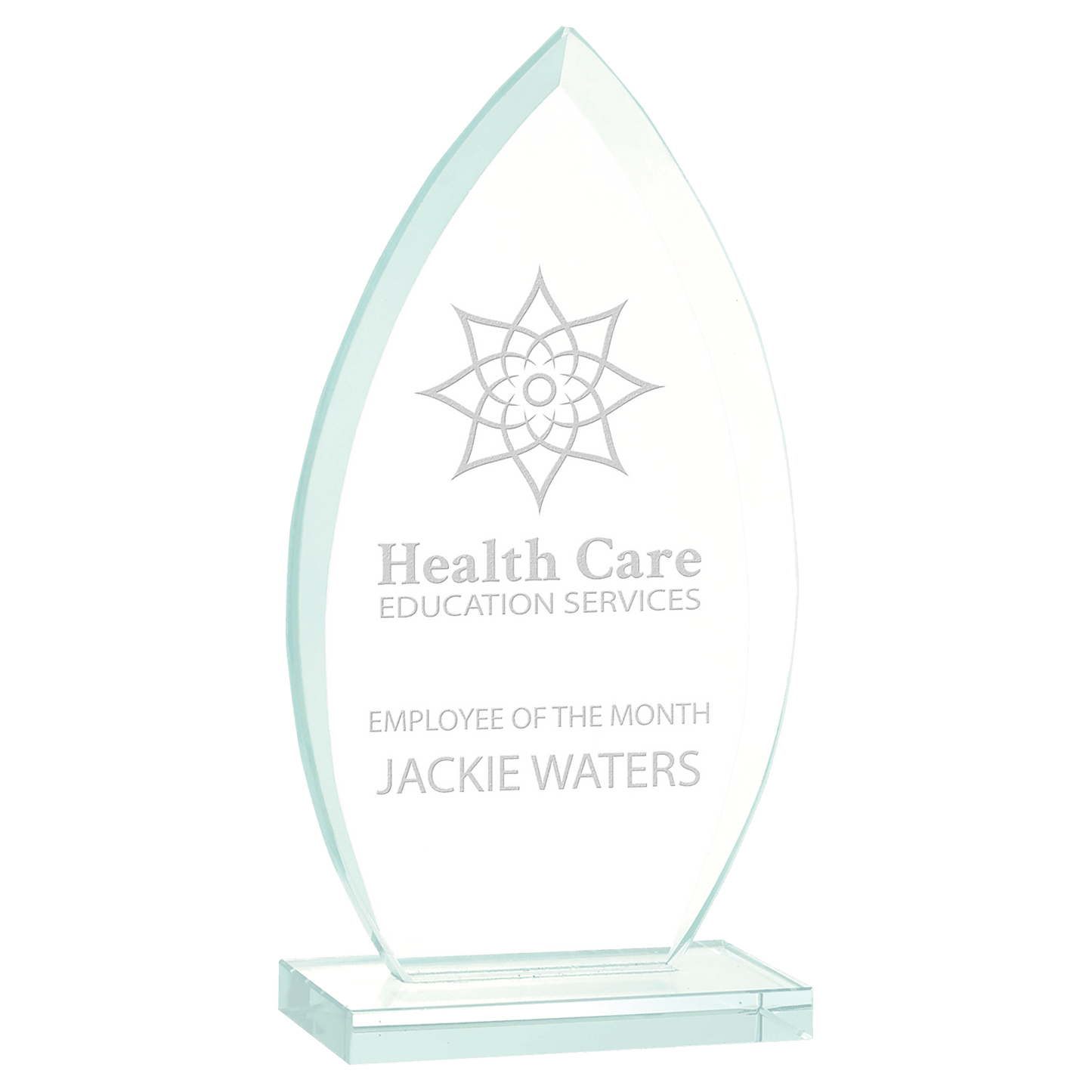 7" Oval Jade Glass Award