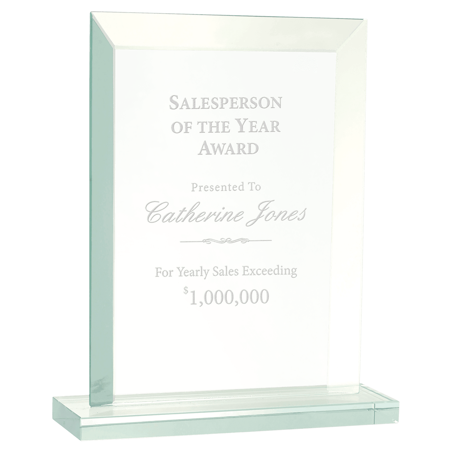 8 1/2" Rectangle Jade Glass Award