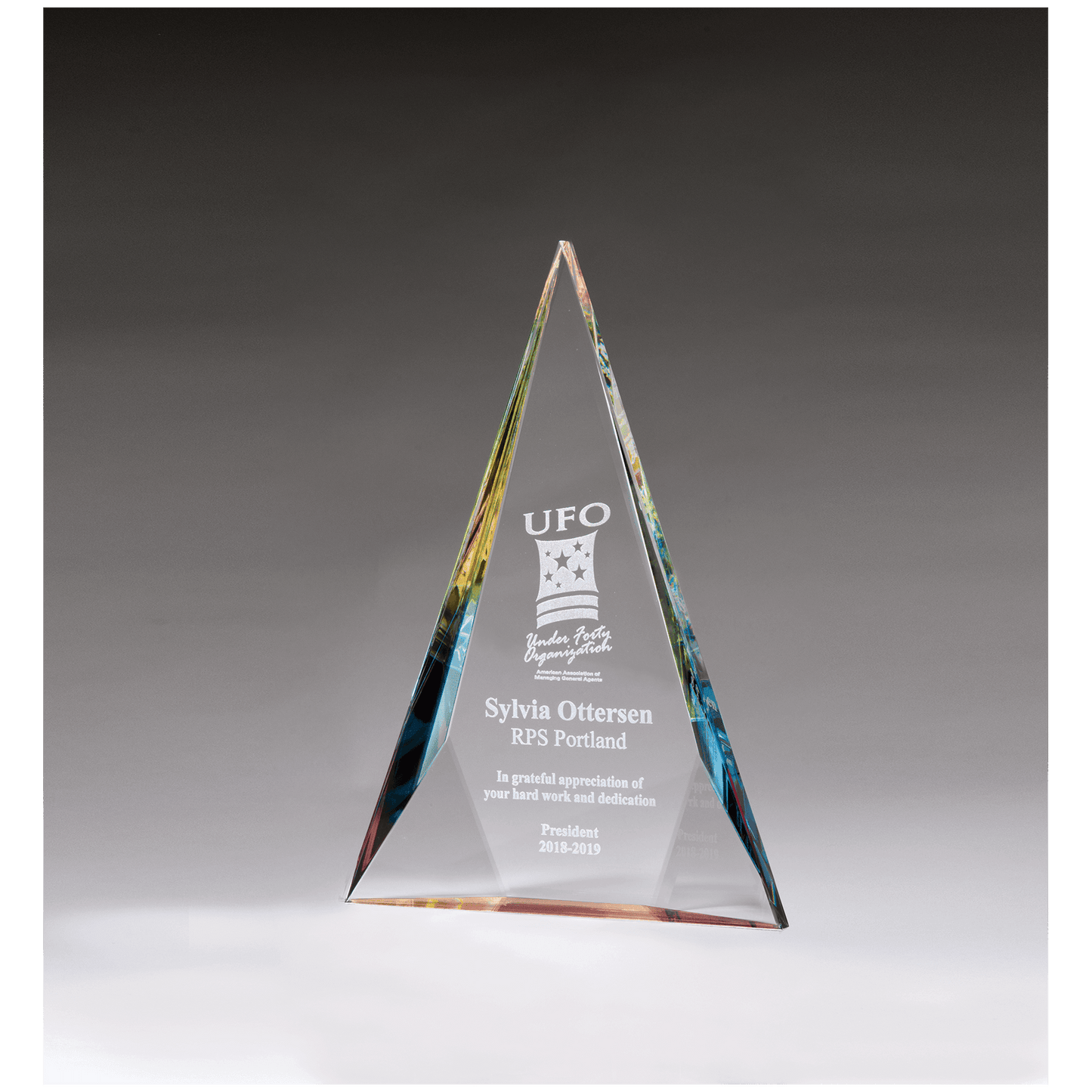 7 3/4" x 11" x 1 1/8" (Tapered) Diamond Series Crystal with Prism-Effect