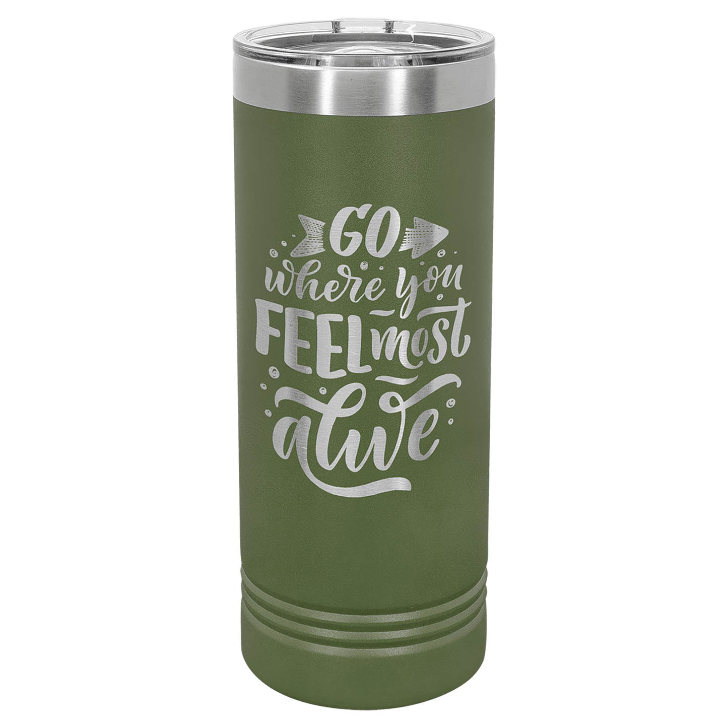 Olive Green Polar Camel 22 oz. Skinny Tumbler with Slider Lid
