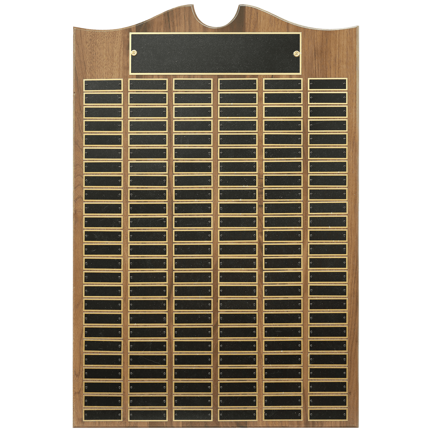 20" x 30" American Walnut Roster Plaque w/ 150 Plates