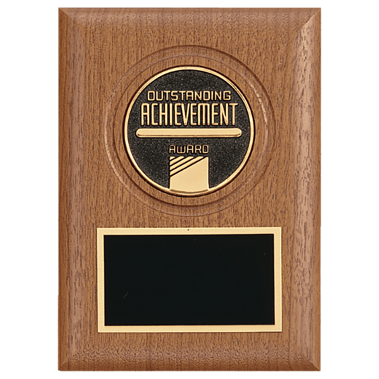 5" x 7" American Walnut CAM Plaque with Black Brass Plate (Medallion Sold Separately)