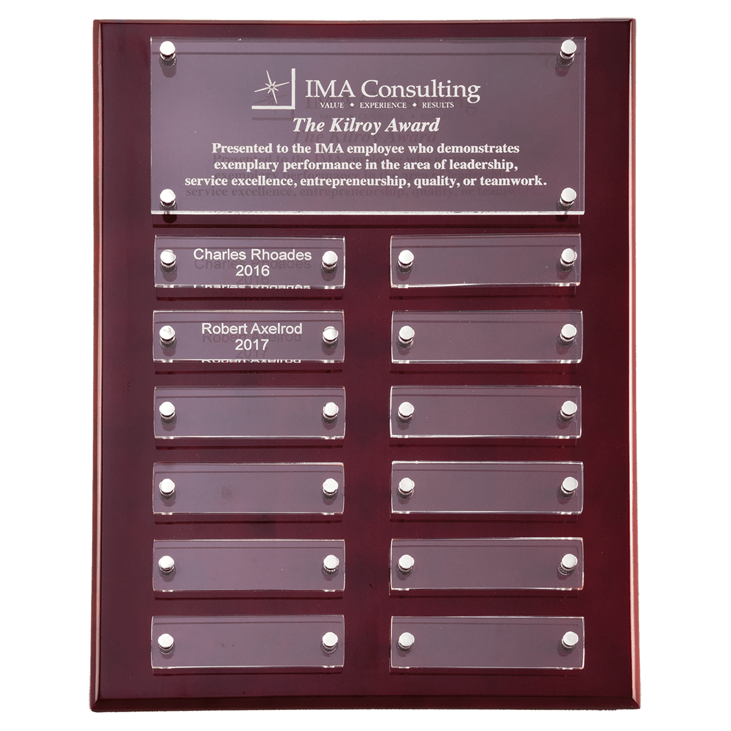 9x12 Rosewood High Gloss Plaque with Acrylic Engraving Plates