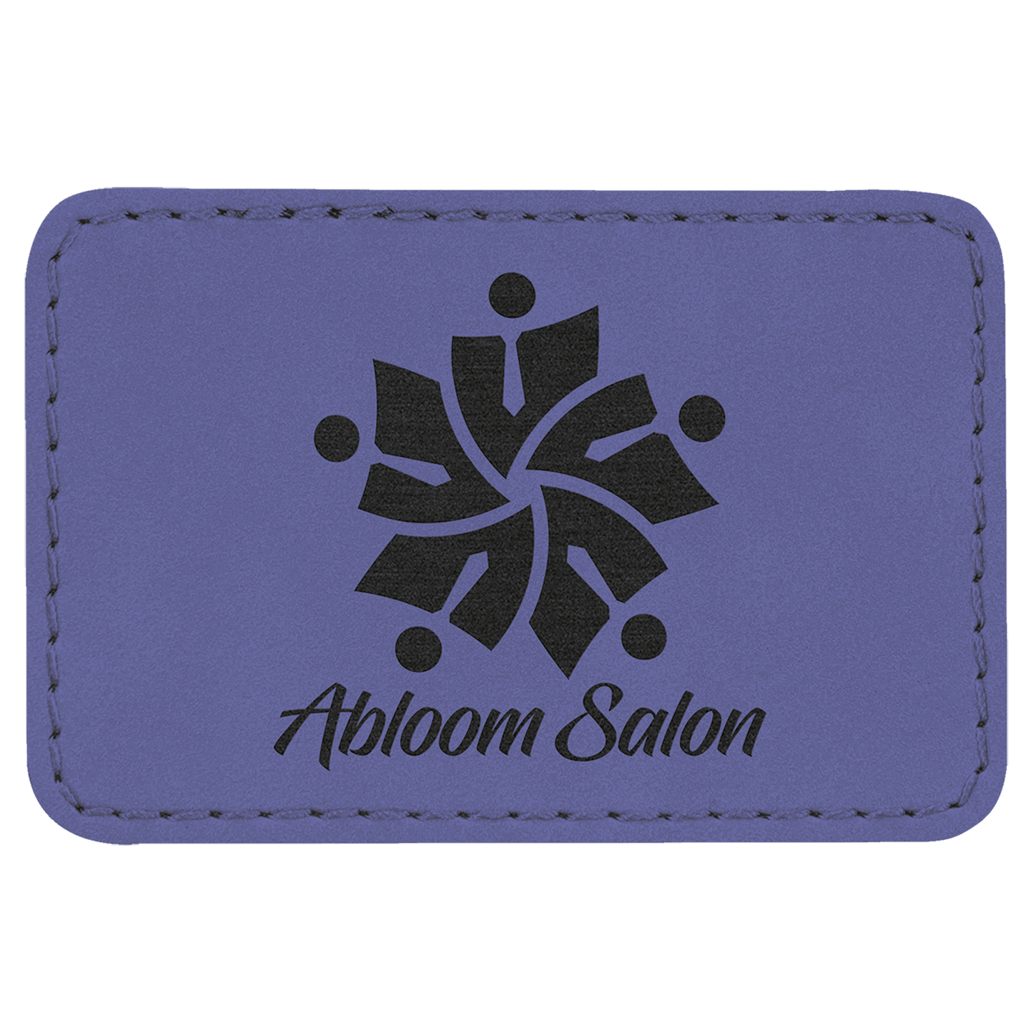 Purple 3" x 2" Rectangle Laserable Leatherette Patch with Adhesive