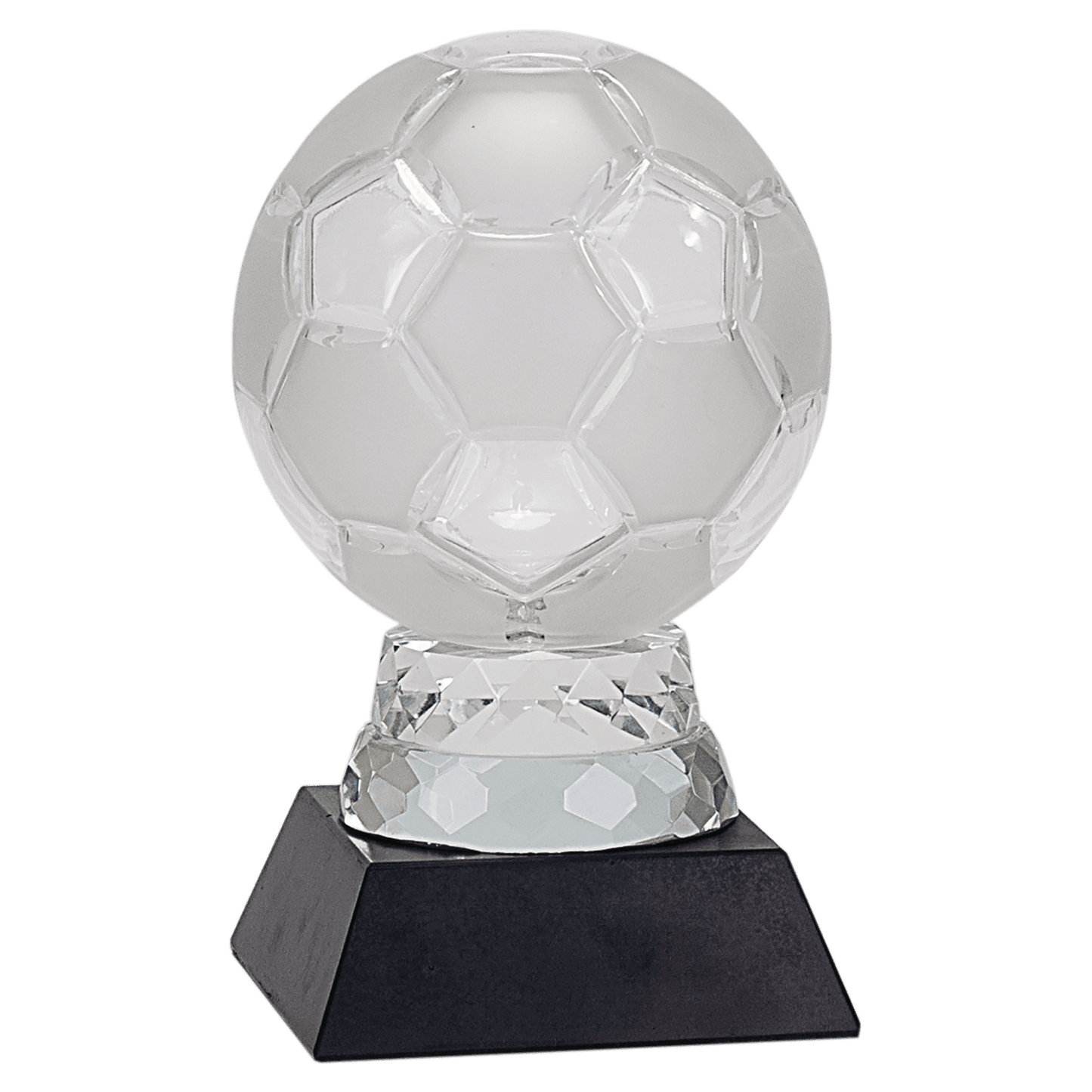 6 1/4" Glass Soccer Ball with Marble Base