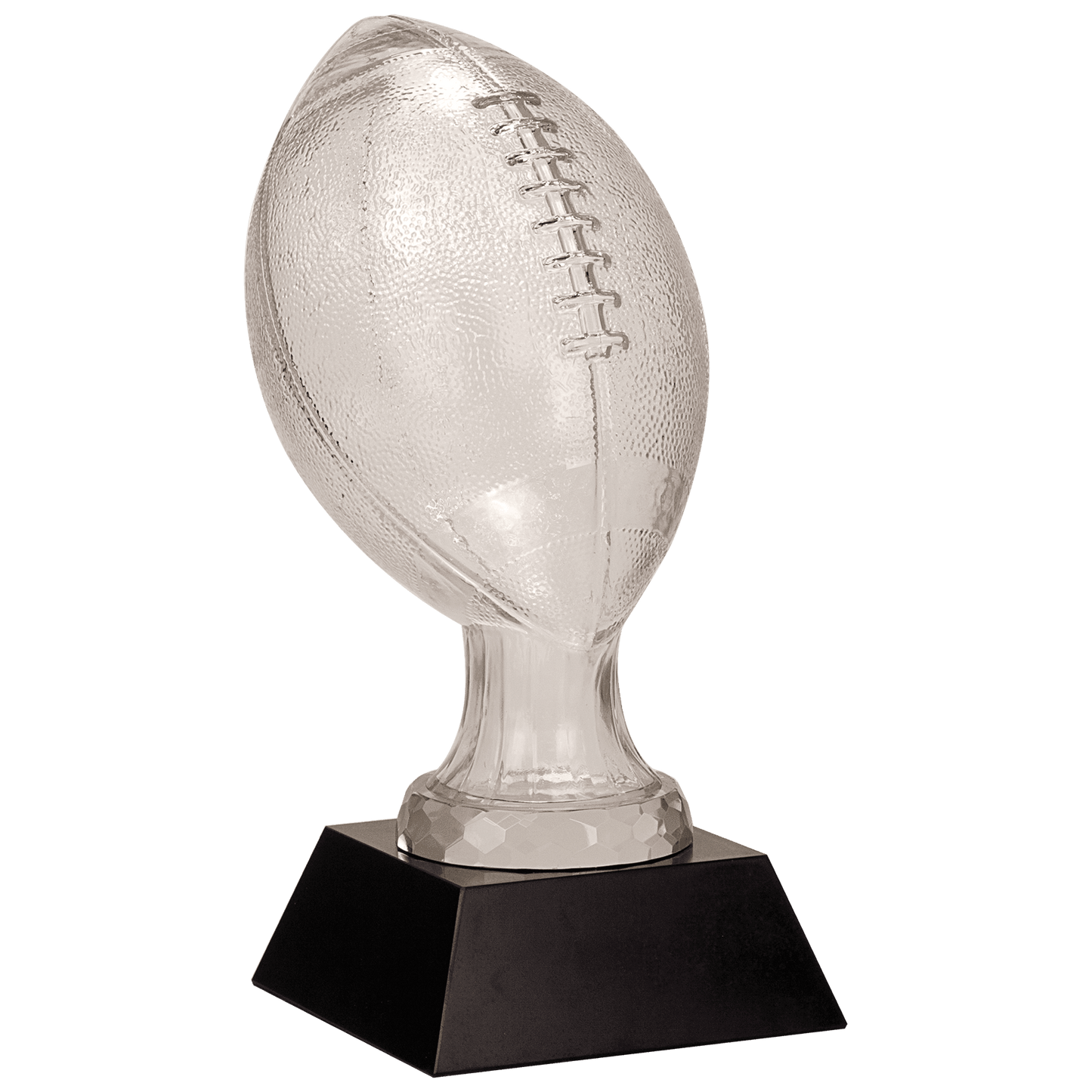 13 3/4" Glass Football with Black Marble Base