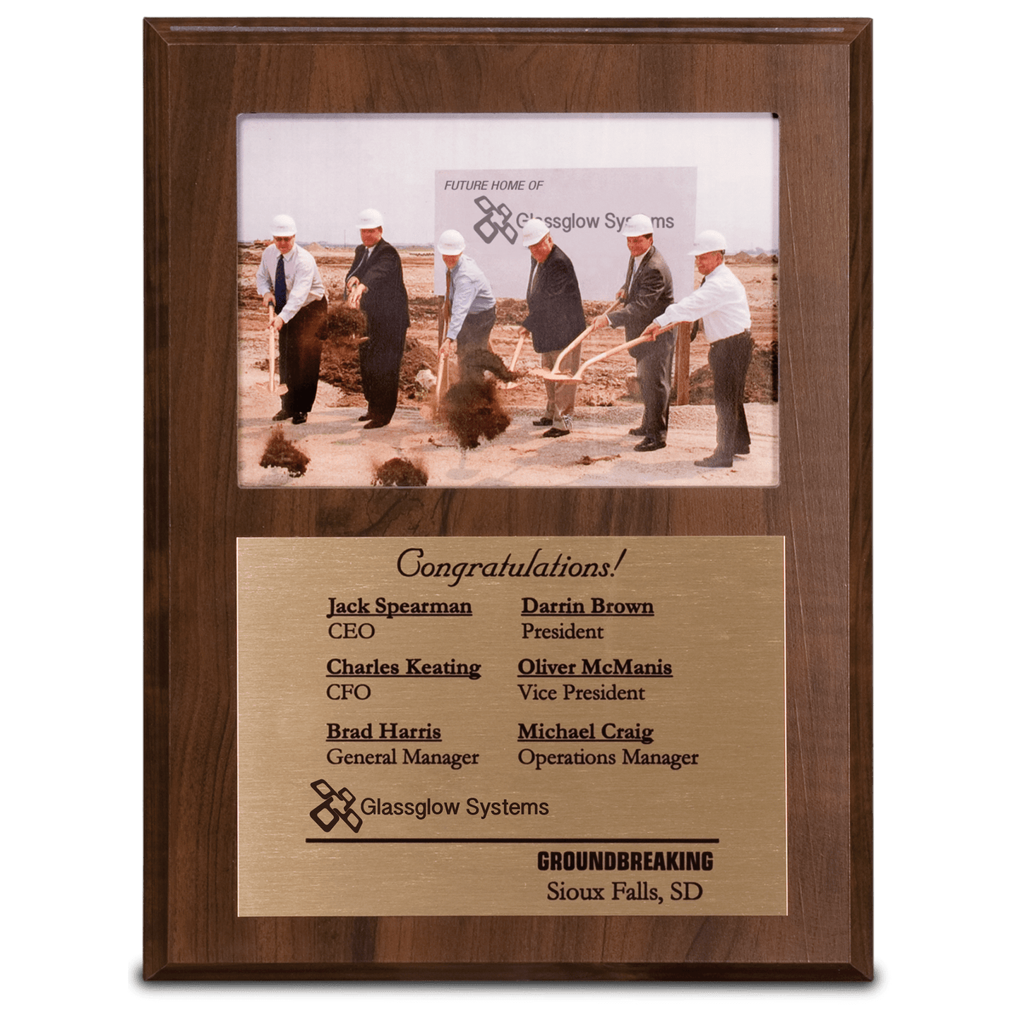9" x 12" Cherry Finish Slide-In Frame Plaque with 7" x 5" Window