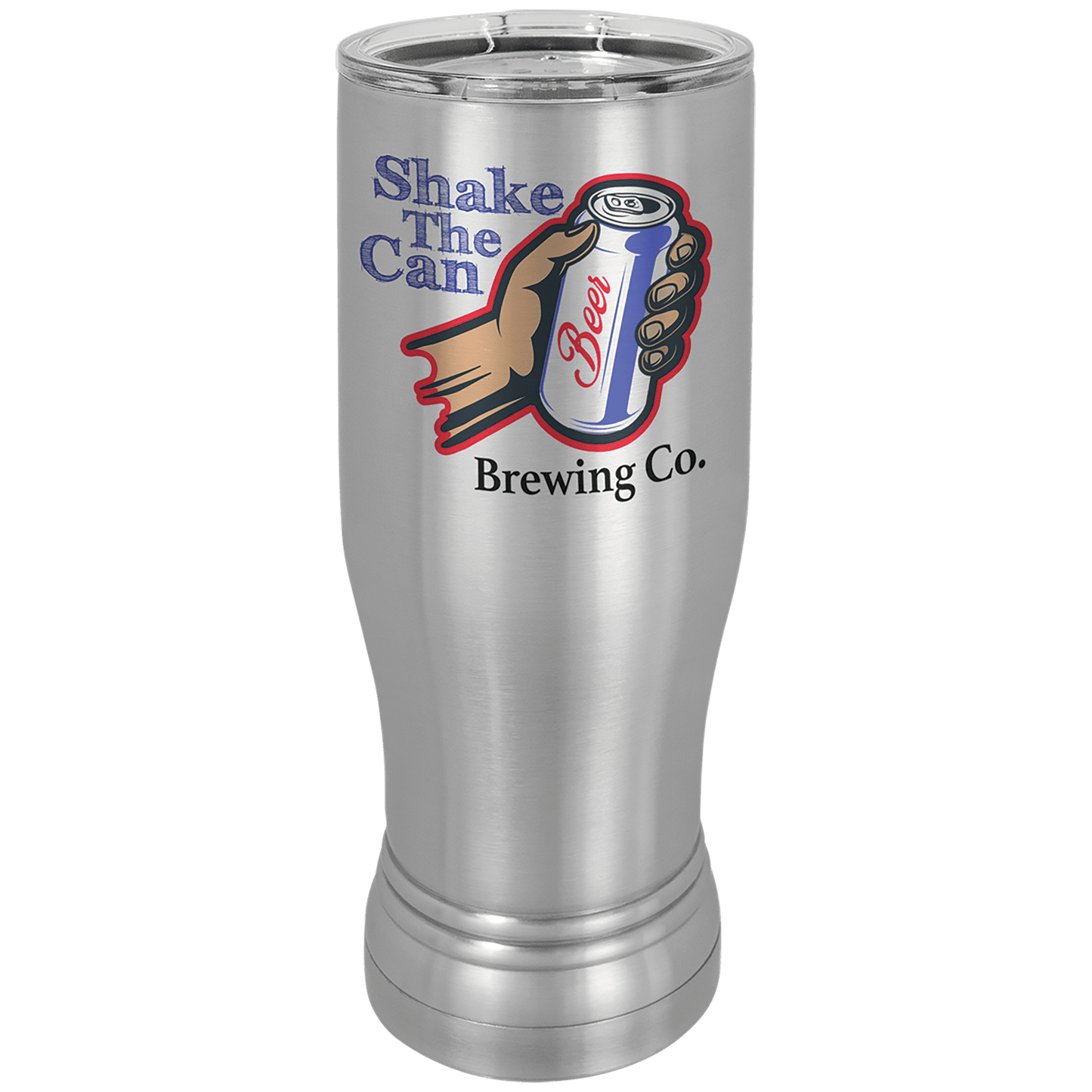 Stainless Steel Sublimatable 14 oz. Polar Camel Pilsner with Clear Lid