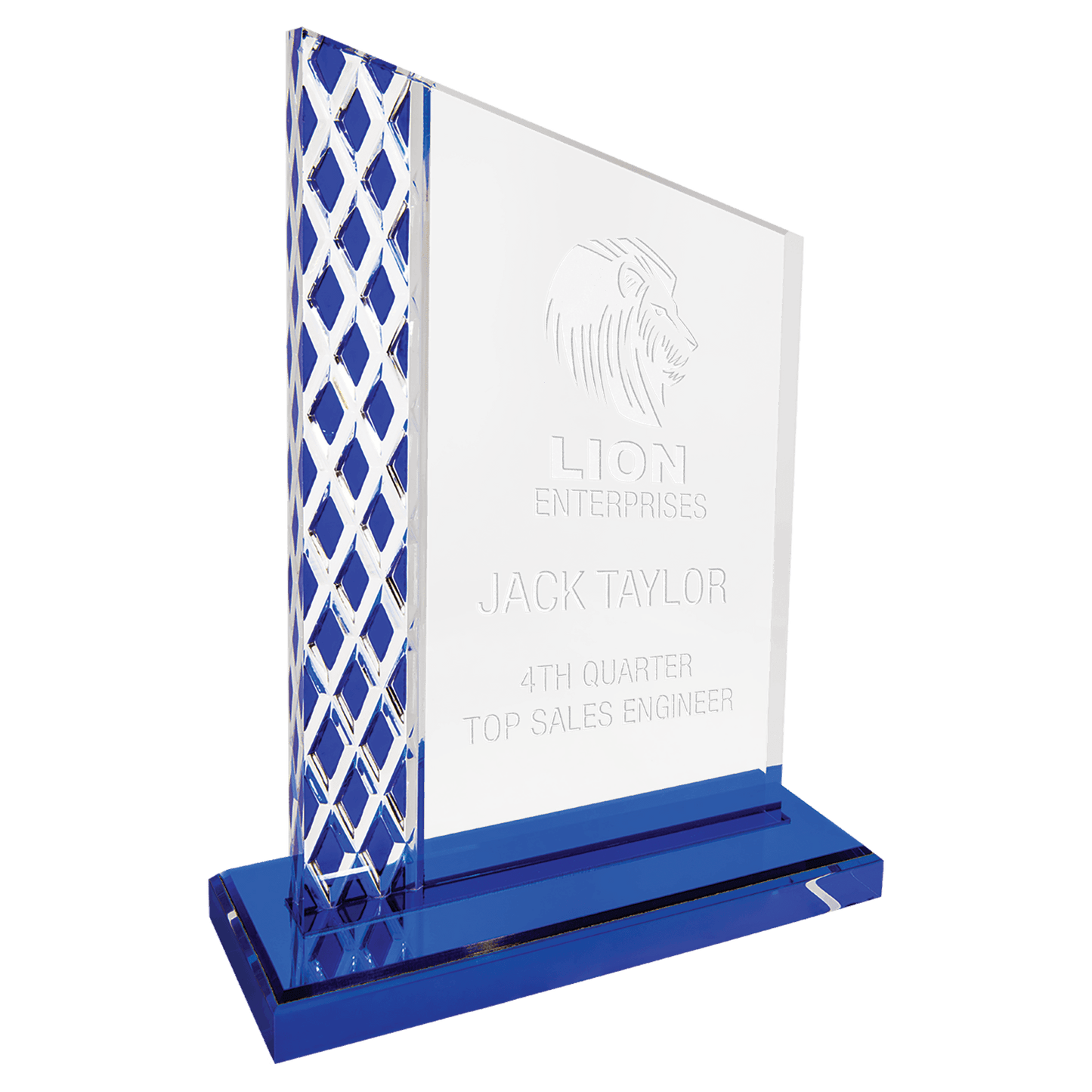 Blue 8" Unite Diamond Ice Acrylic