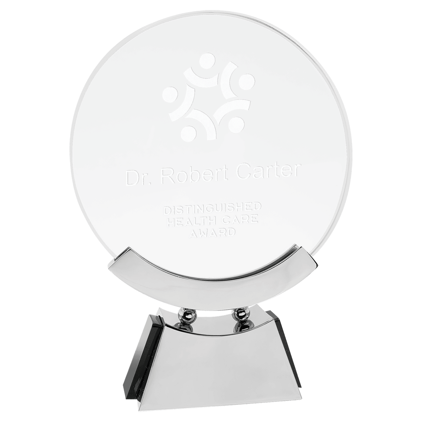 7 3/4" Round Voyager Glass with Silver/Black Base