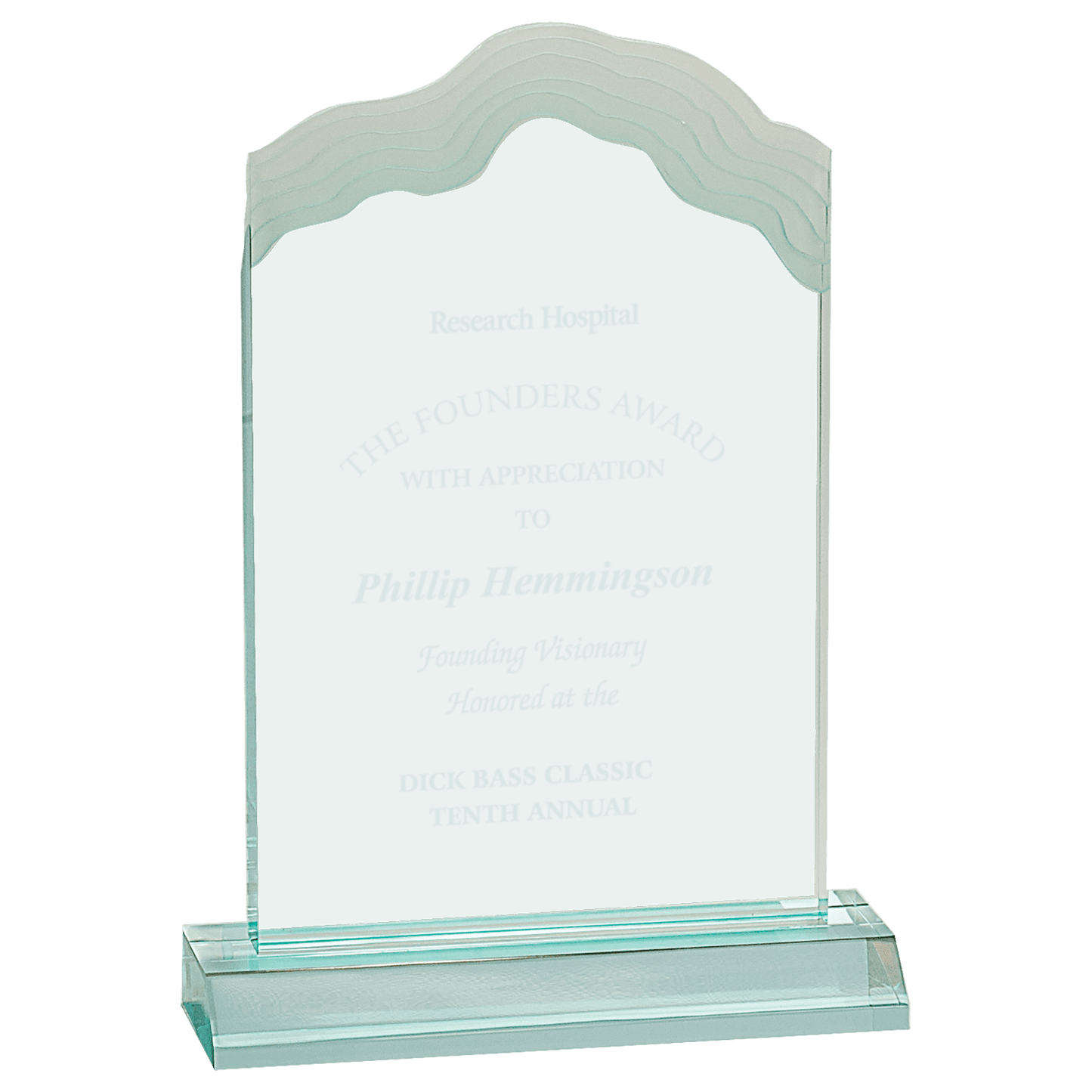 Jade 5" x 8" Cap Edge Acrylic with 6" Base