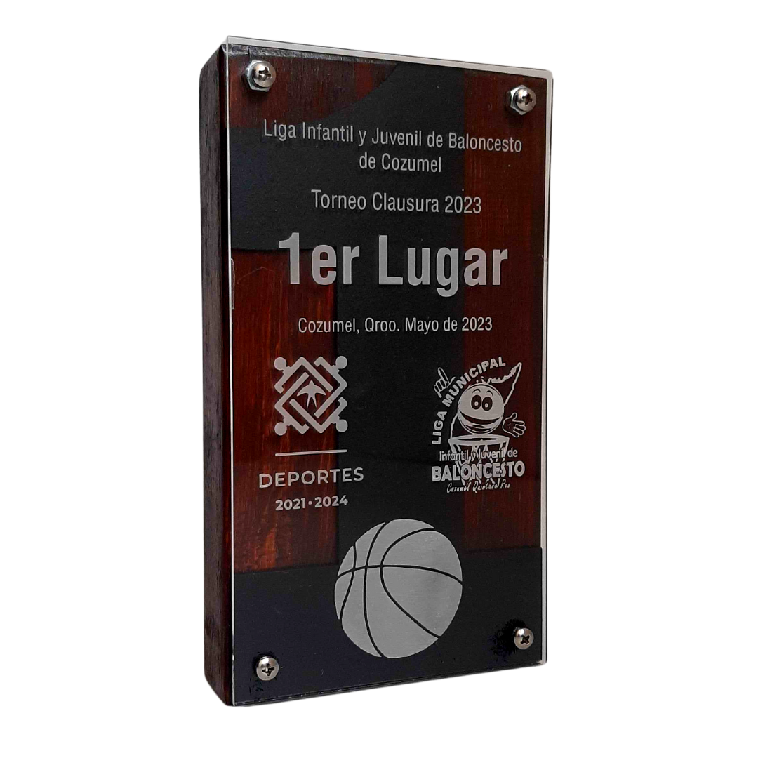 TBA980. Trofeo de Básquetbol Madera