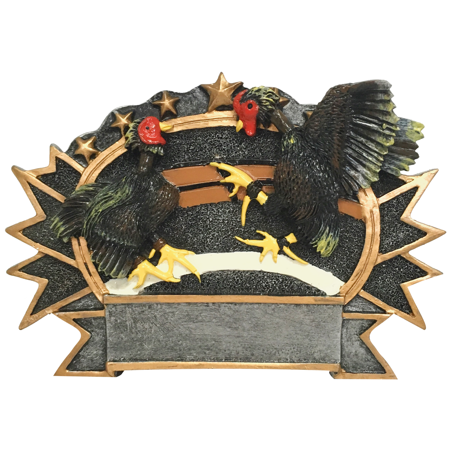 TGG100. Plato Resina Gallos - El Número UNO