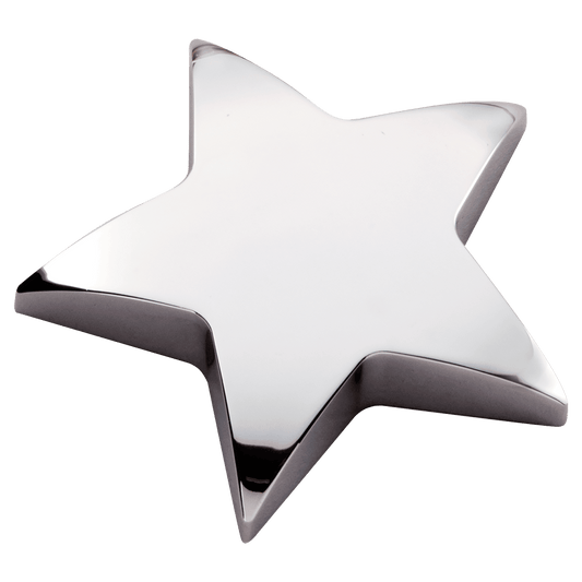 4" x 4" Chrome Plated Metal Star Paperweight