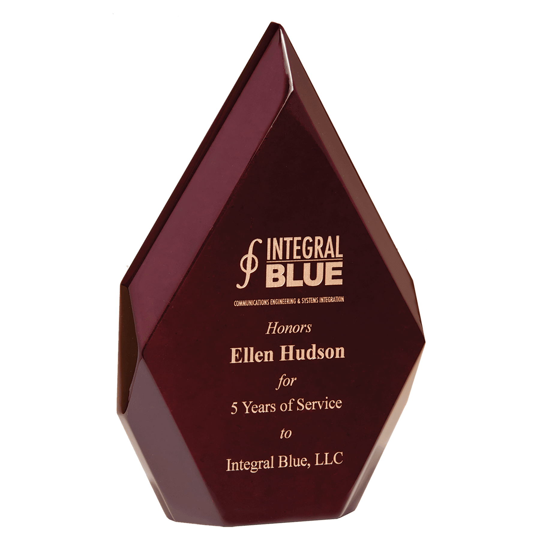 4 1/4" x 7 7/8" Engrave and Color-Filled Rosewood High Gloss Diamond