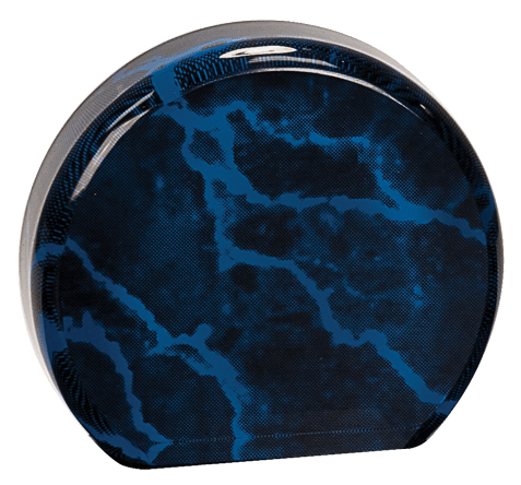 Blue 3 1/2" Marble Acrylic Circle