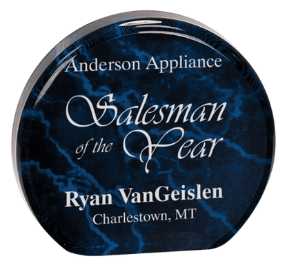 Blue 4 1/2" Marble Acrylic Circle