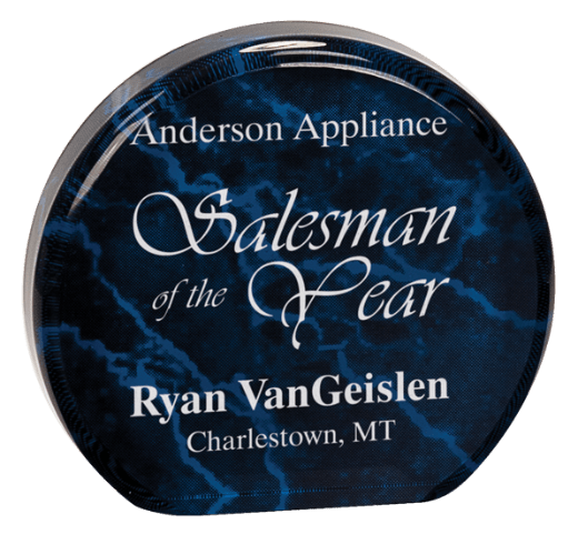 Blue 4 1/2" Marble Acrylic Circle