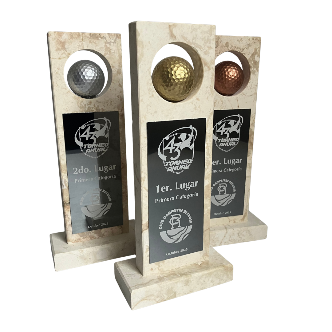 TGO920. Trofeo de Golf de Piedra con Pelota