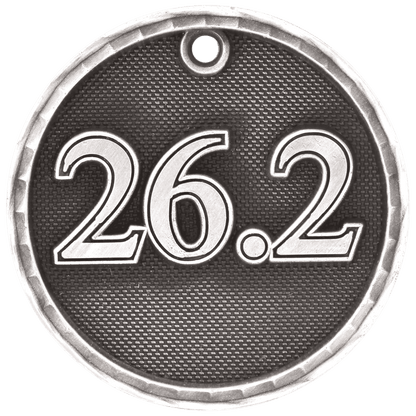 Antique Silver 2" 3D Marathon Medal
